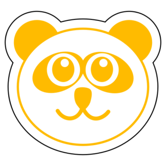 Smiling Panda Sticker (Yellow)